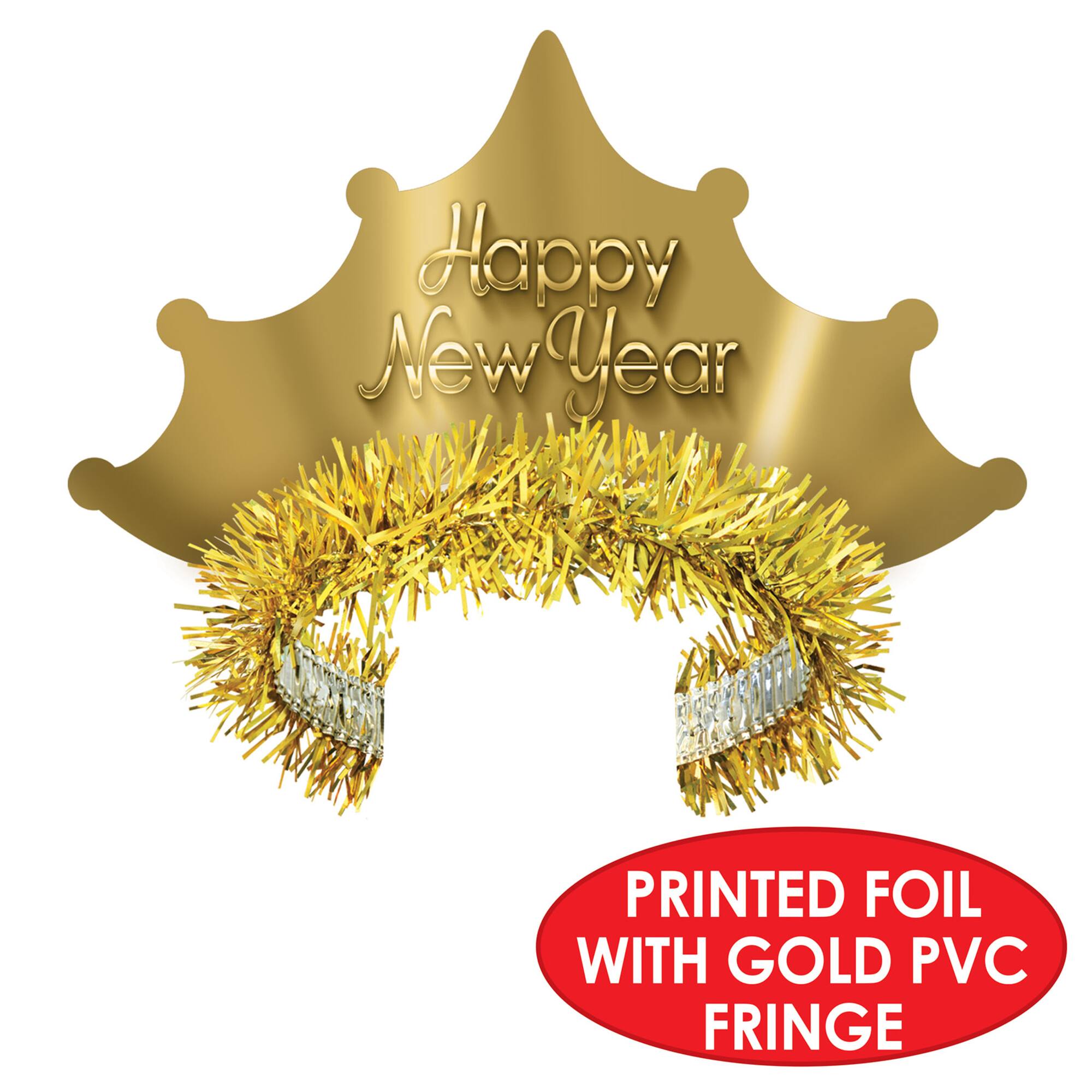 Beistle Adult Golden Happy New Year Tiaras, 50ct.